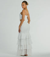 Free Flowing Cutie V-Neck Ruffle Eyelet Maxi Dress